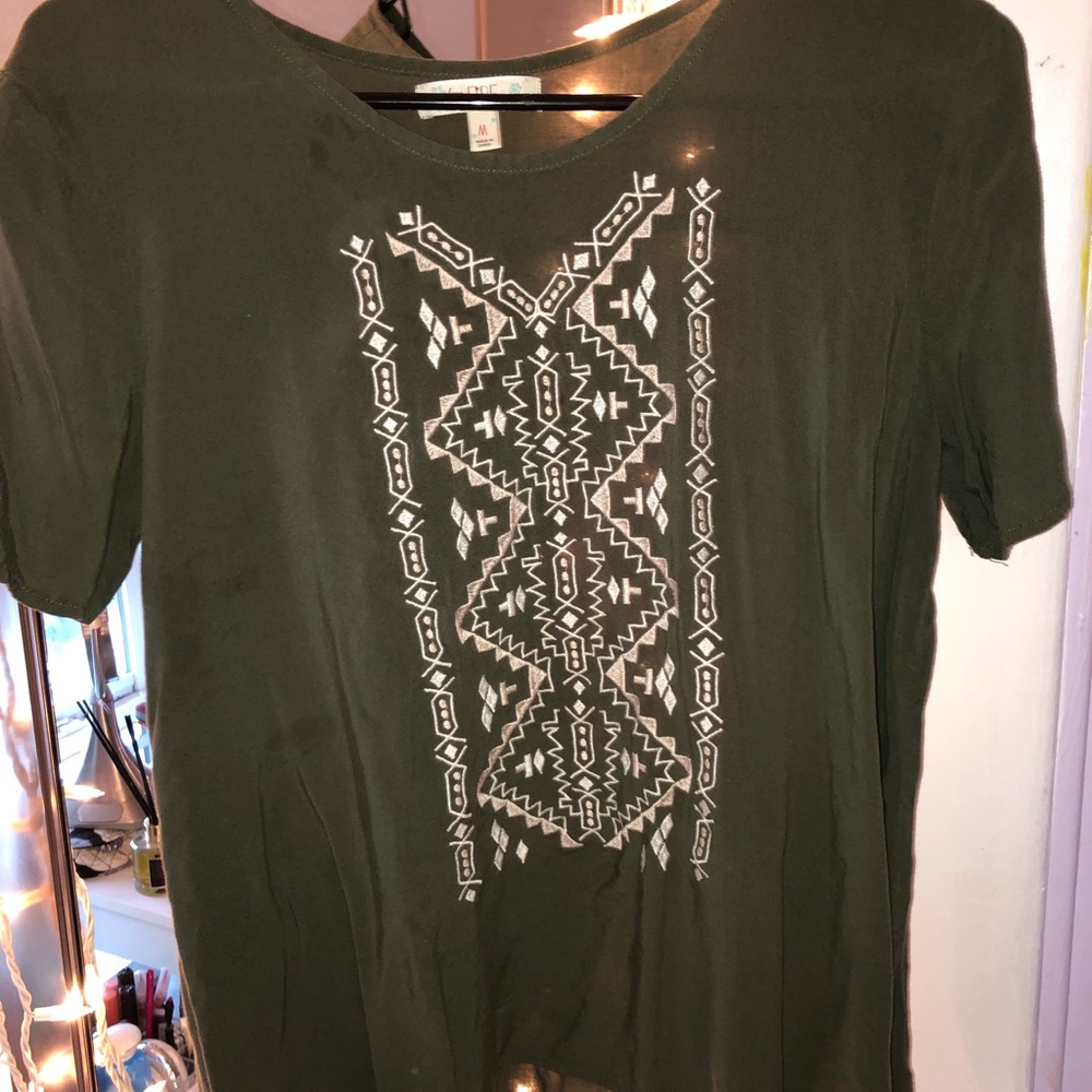 Army green tribal short sleeve